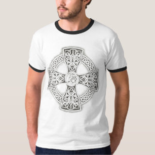 Fantasy Celtic Cross Irish blk/wht t-shirt