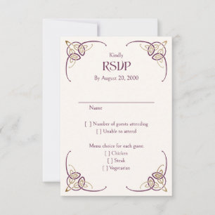 Fantasy Celtic Mediaeval Wedding RSVP Card