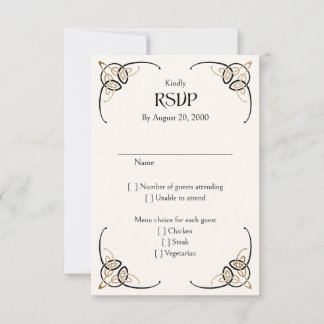 Fantasy Celtic Mediaeval Wedding RSVP Card