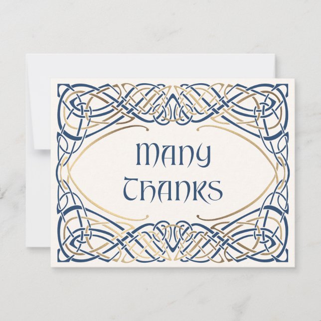 Fantasy Celtic Mediaeval Wedding Thank You Card (Front)