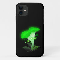 Fantasy Chanterelle Glowing Green Mushroom