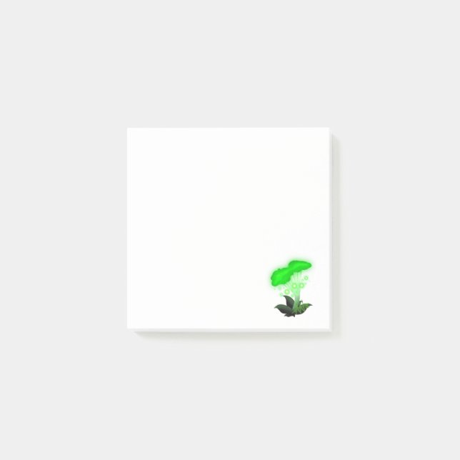 Fantasy Chanterelle Glowing Green Mushroom Post-it Notes (Front)
