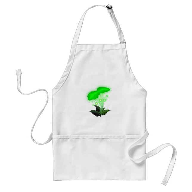 Fantasy Chanterelle Glowing Green Mushroom Standard Apron (Front)