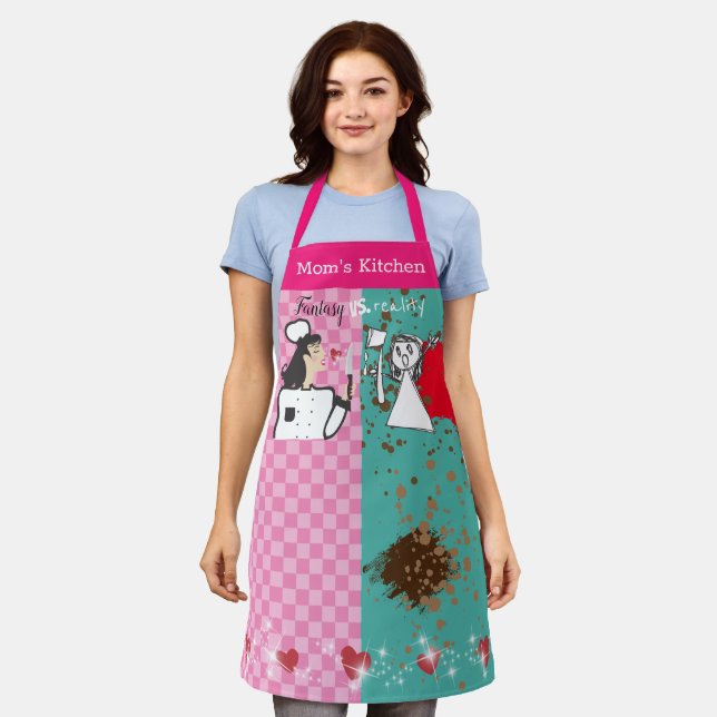 Fantasy chef vs messy cook personalized cooking apron (Worn)