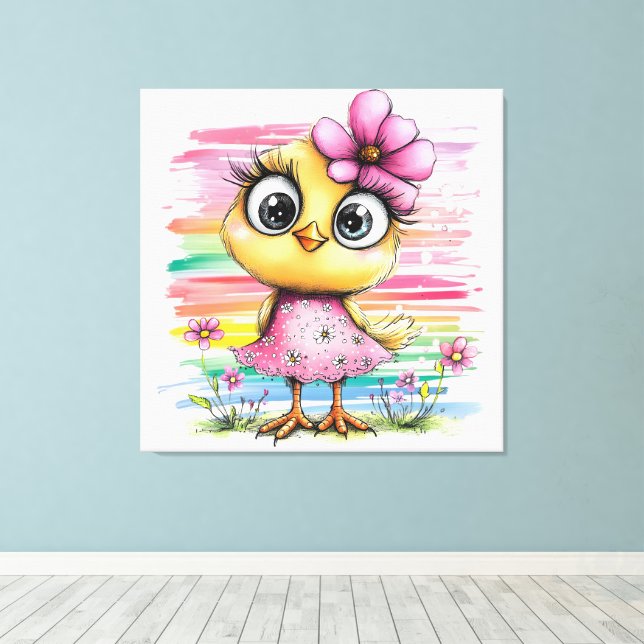 Fantasy Chick Canvas Print (Insitu(Wood Floor))