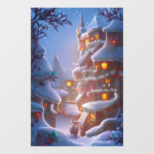 Fantasy Christmas 4 Window Cling