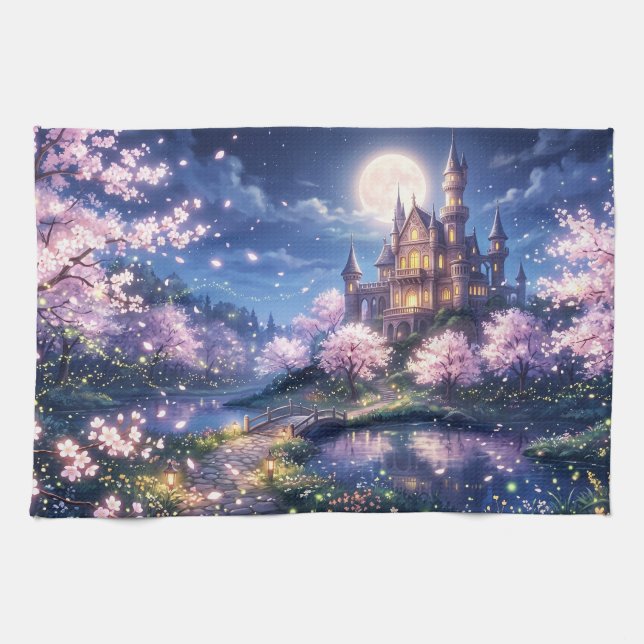 Fantasy City and Castle Tea Towel (Horizontal)