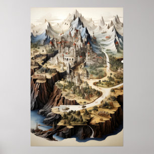 Fantasy City Map  Poster