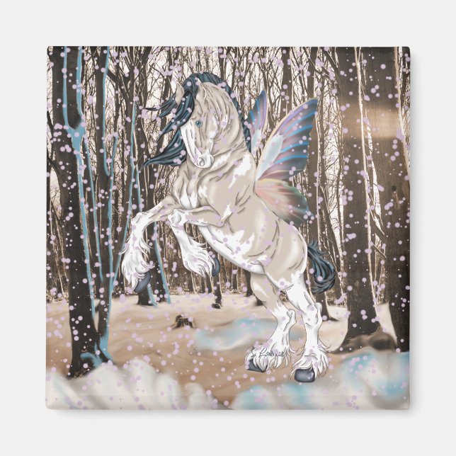 Fantasy Clydesdale Horse Fairy Magnet (Front)
