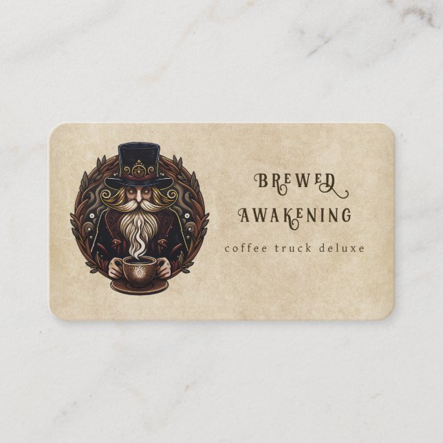 fantasy coffee wizard breakfast  business card (Front)
