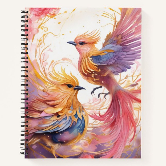Fantasy Colorful Bird Notebook (Front)