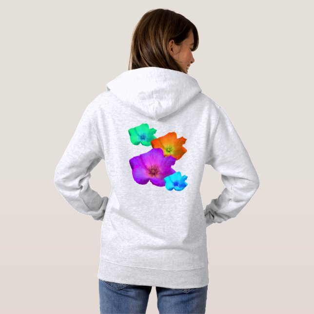 Fantasy colorful Roses   Hoodie (Back Full)