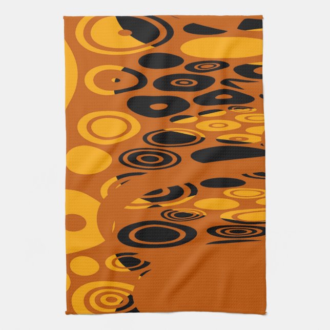 Fantasy Colourful Dots Abstract Retro Art Deco 2 Tea Towel (Vertical)