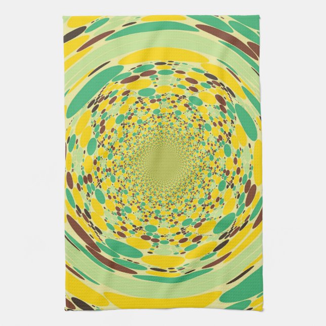 Fantasy Colourful Dots Abstract Retro Art Deco Tea Towel (Vertical)