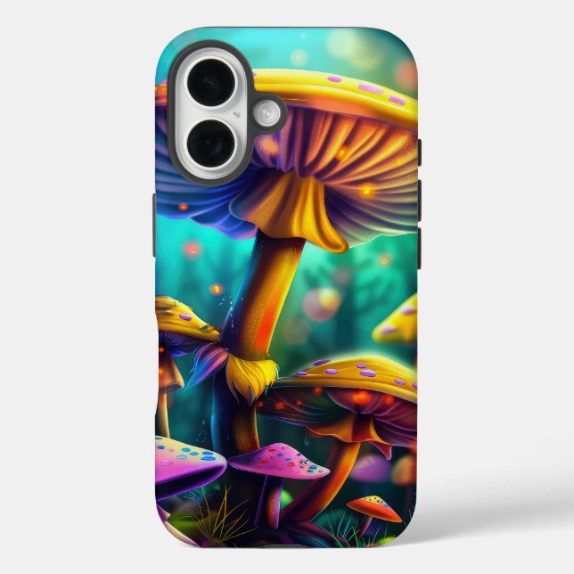 Fantasy Colourful Mushrooms iPhone Case (Back)