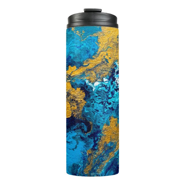 Fantasy Colours: Artistic Abstract Background. Thermal Tumbler (Front)