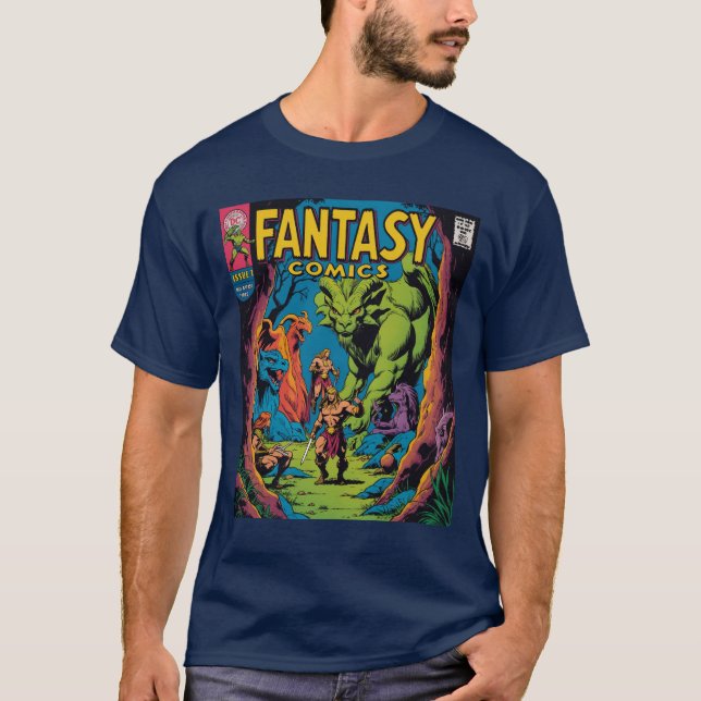Fantasy Comics: A Retro Adventure Unleashed T-Shirt (Front)