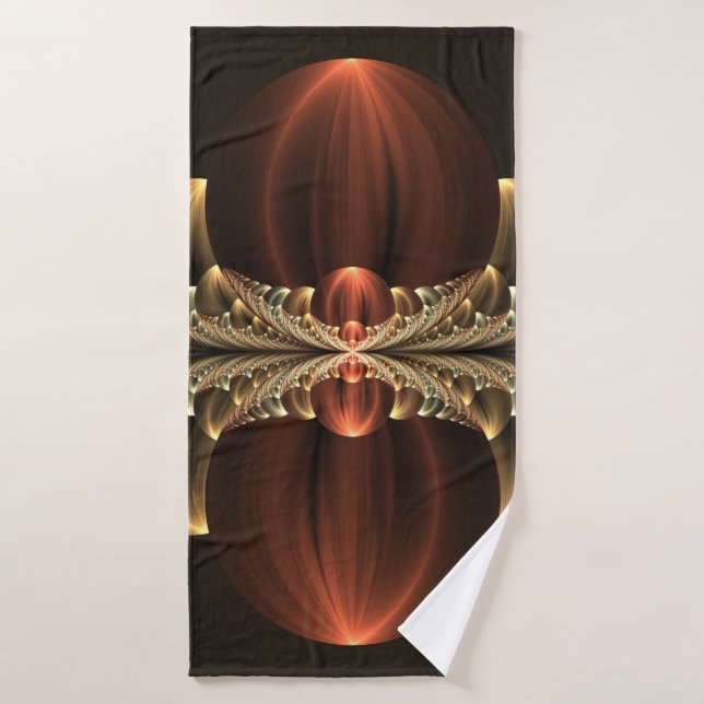 Fantasy Construction Shiny Abstract Fractal Art Bath Towel (Bath Towel)