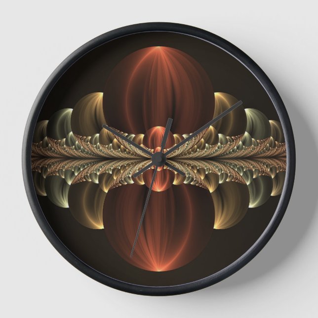 Fantasy Construction Shiny Abstract Fractal Art Clock (Front)