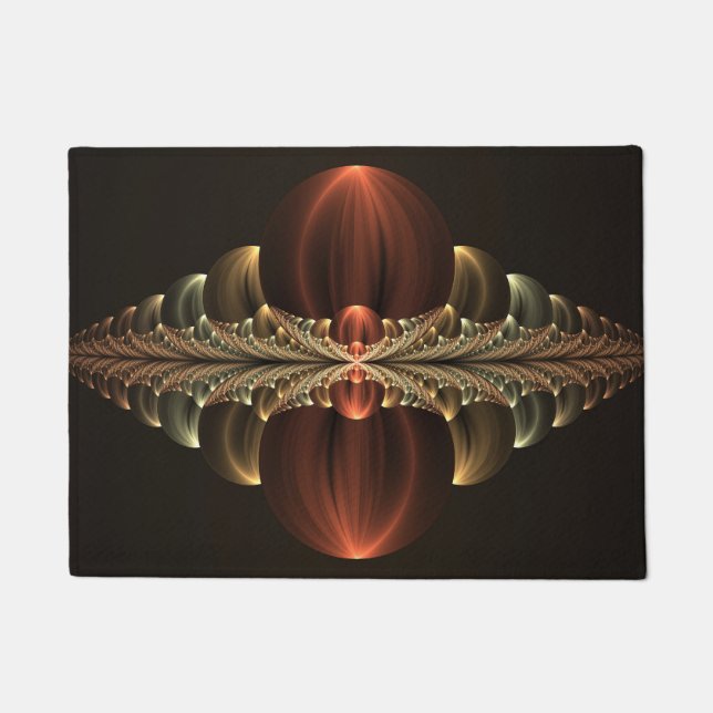 Fantasy Construction Shiny Abstract Fractal Art Doormat (Front)