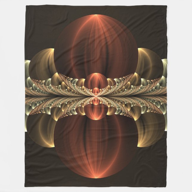 Fantasy Construction Shiny Abstract Fractal Art Fleece Blanket (Front)