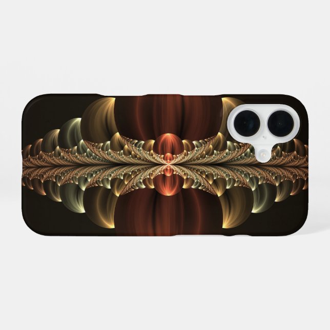 Fantasy Construction Shiny Abstract Fractal Art iPhone 16 Case (Back Horizontal)