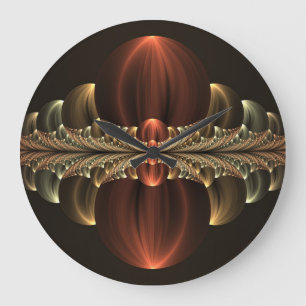 Fantasy Construction Shiny Abstract Fractal Art Large Clock