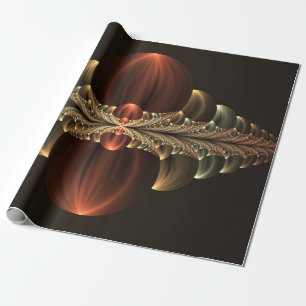 Fantasy Construction Shiny Abstract Fractal Art Wrapping Paper