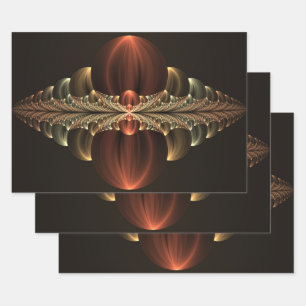 Fantasy Construction Shiny Abstract Fractal Art Wrapping Paper Sheet