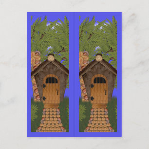 Fantasy Cottage and Cedar Trees Bookmarks Postcard