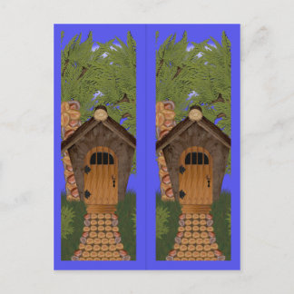 Fantasy Cottage and Cedar Trees Bookmarks Postcard