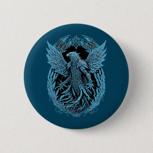 Fantasy Creature Mediaeval Eagle 6 Cm Round Badge