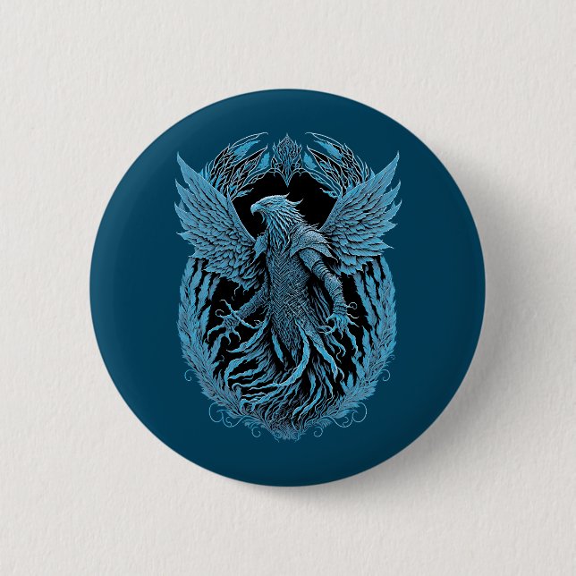 Fantasy Creature | Mediaeval Eagle 6 Cm Round Badge (Front)