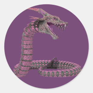 Fantasy Creature Pink Purple Classic Round Sticker