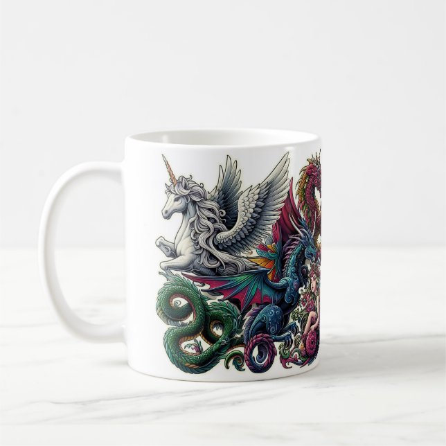 Fantasy Creatures Sticker  Coffee Mug (Left)