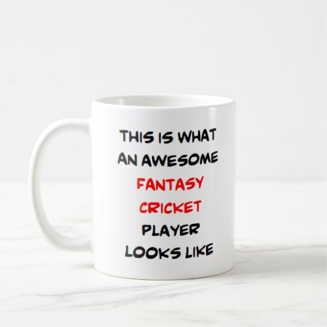 fantasy cricket player, awesome coffee mug (Left)