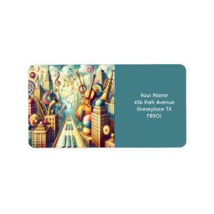 Fantasy Cute Abstract Music City Label