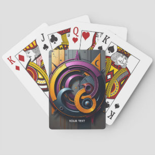 Fantasy Cute Abstract Orange Purple Playing Cards