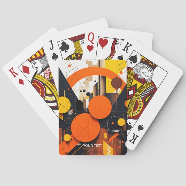 Fantasy Cute  Abstract Red Circles Playing Cards (Back)