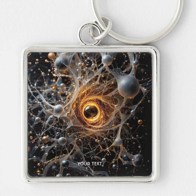 Fantasy Cute Abstract Space Scene Key Ring (Front)