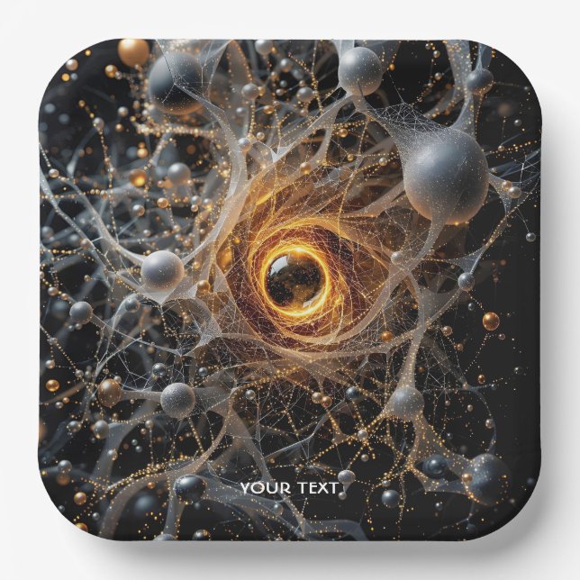 Fantasy Cute Abstract Space Scene Paper Plate (Front)