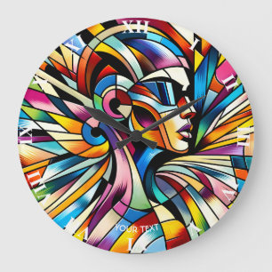 Fantasy Cute Abstract Surreal Woman Large Clock