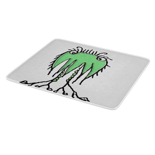 Fantasy cute alien drawing cutting board (Corner)
