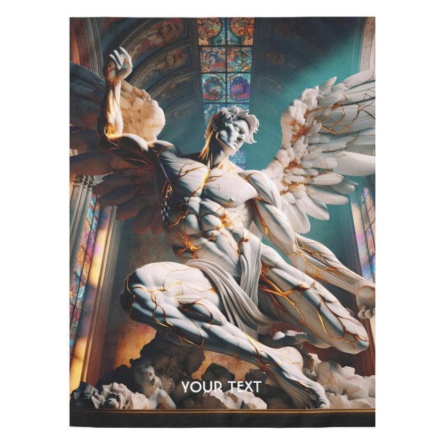 Fantasy Cute Angel Marble Church Tablecloth (Front)