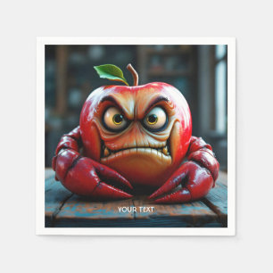 Fantasy Cute Angry Apple Crab Napkin