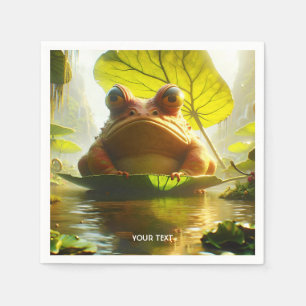Fantasy Cute Angry Frog Leaf Napkin