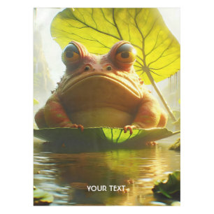 Fantasy Cute Angry Frog Leaf Tablecloth