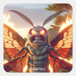 Fantasy Cute Angry Insect Eyes Square Sticker