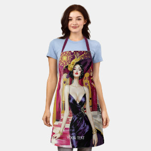 Fantasy Cute Art Deco Lady Apron