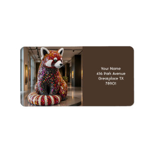 Fantasy Cute Art Deco Panda Label